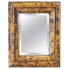 Retro Bamboo Overmantle Wall Mirror, Mid 20th Century