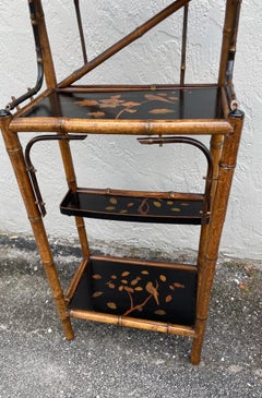 Antique Bamboo Pagoda Etagere, Chinoiserie Design, England, Circa 1880