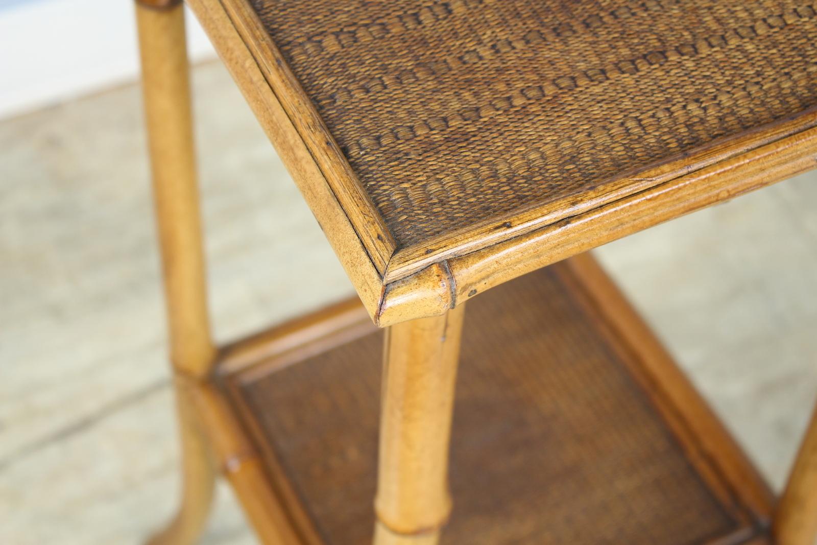 English Antique Bamboo Side Table