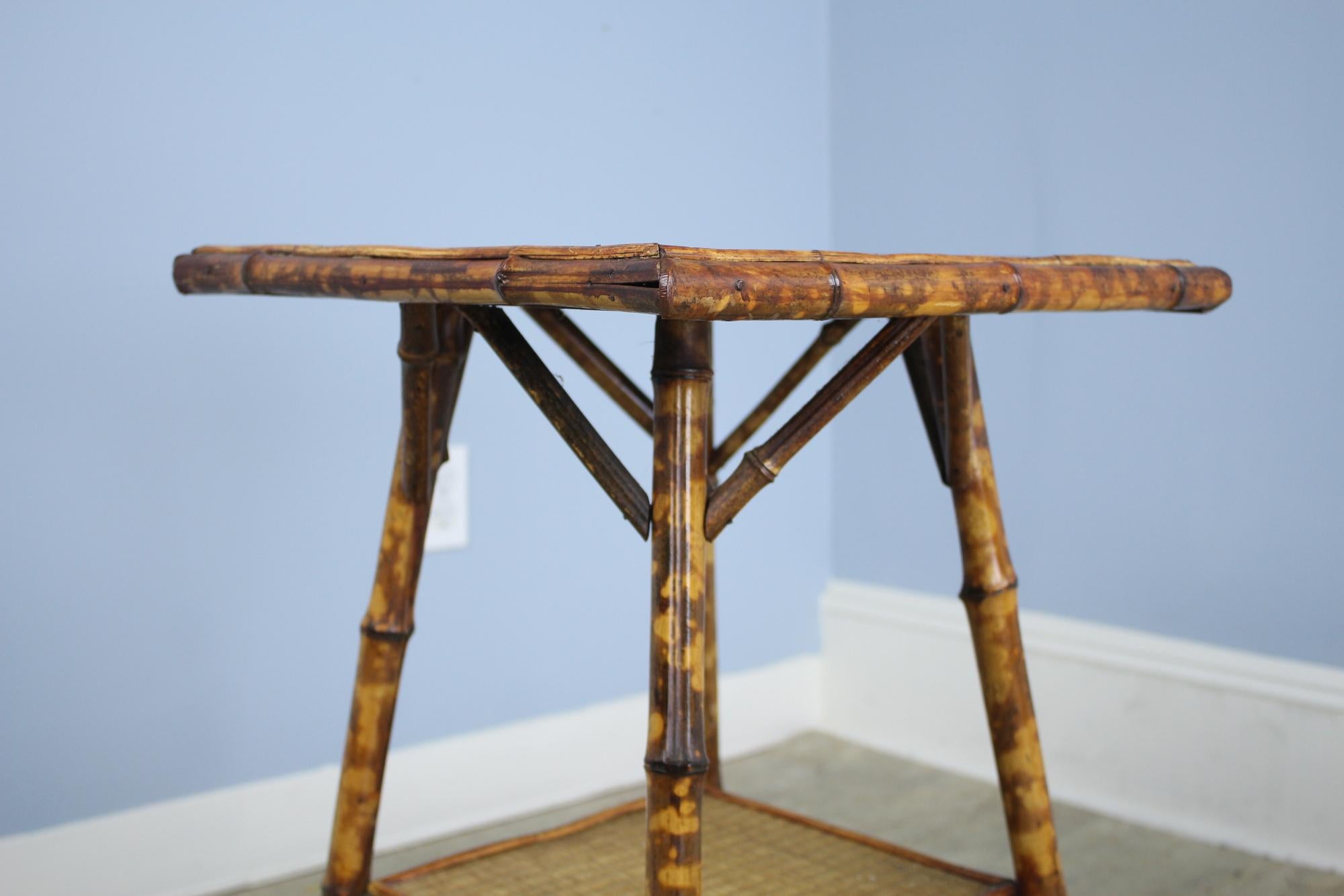 English Antique Bamboo Side Table