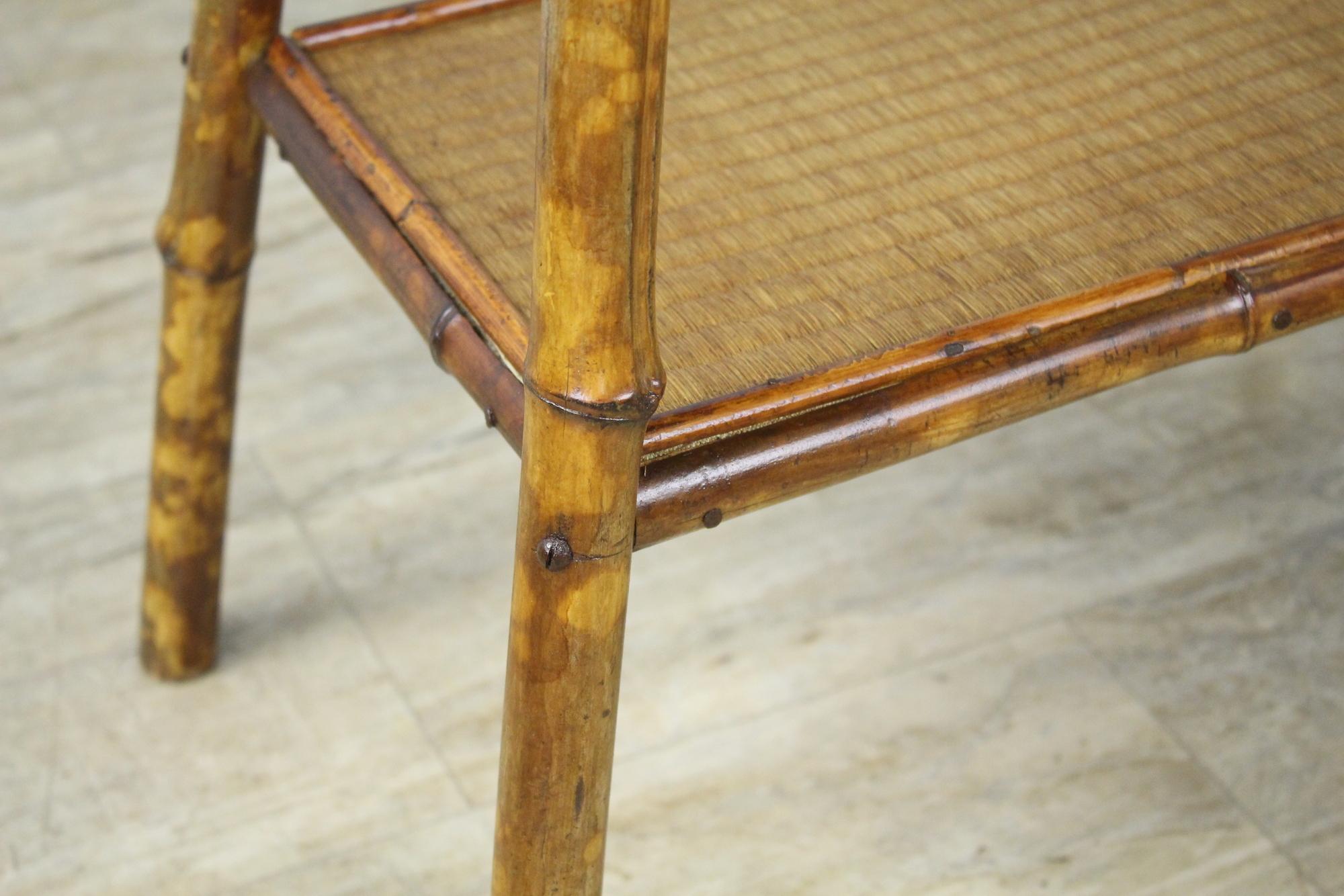 English Antique Bamboo Side Table