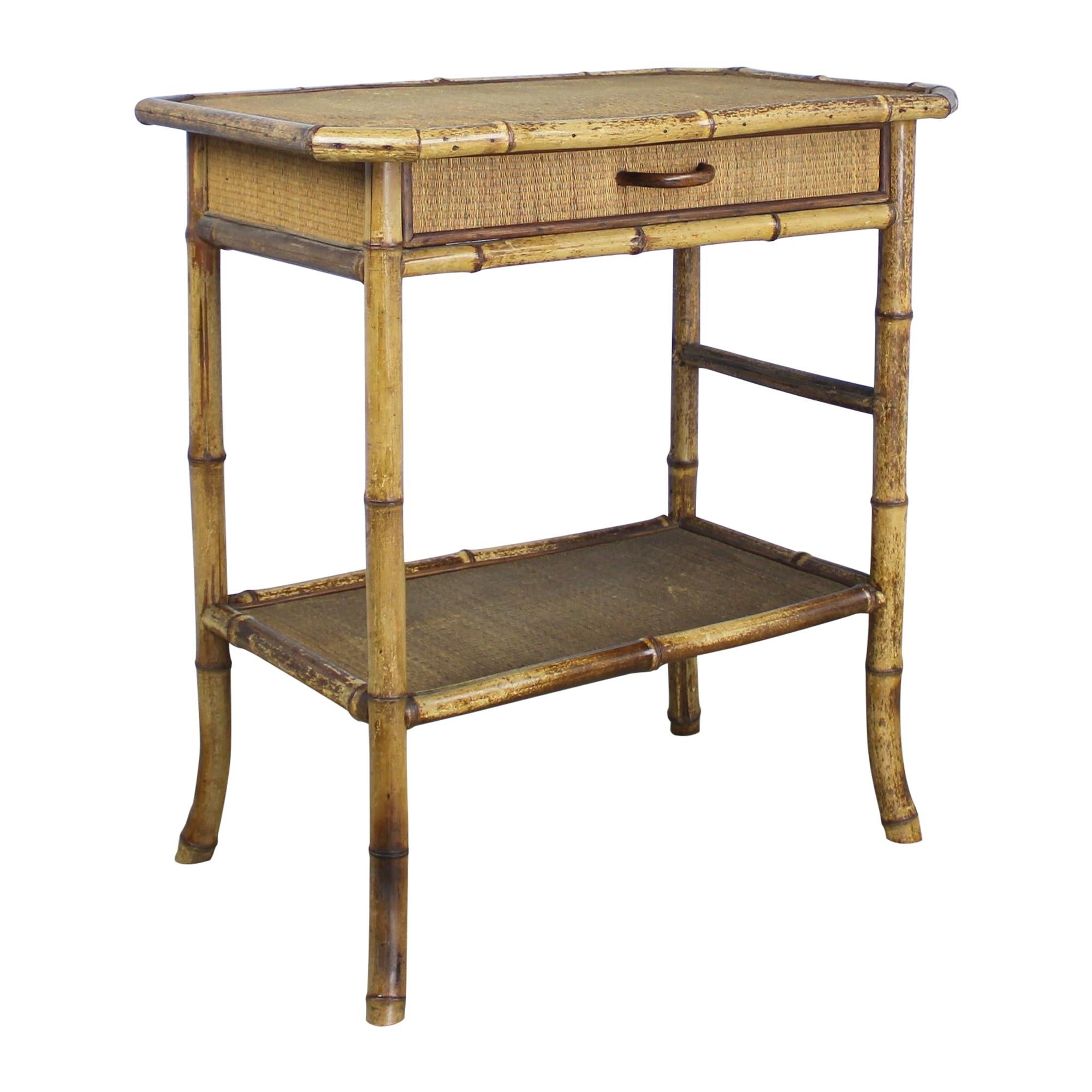 Antique Bamboo Side Table