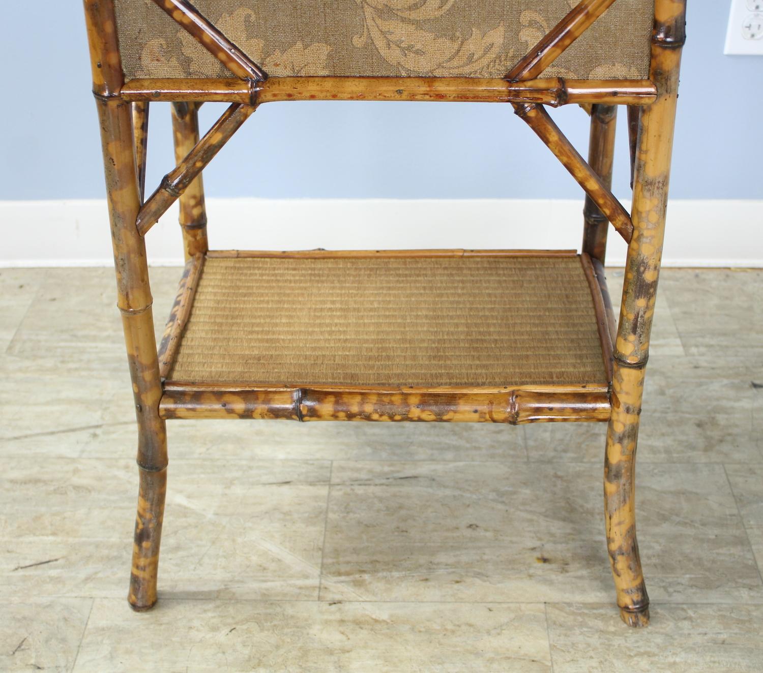 19th Century Antique Bamboo Side Table with Storage Box For Sale