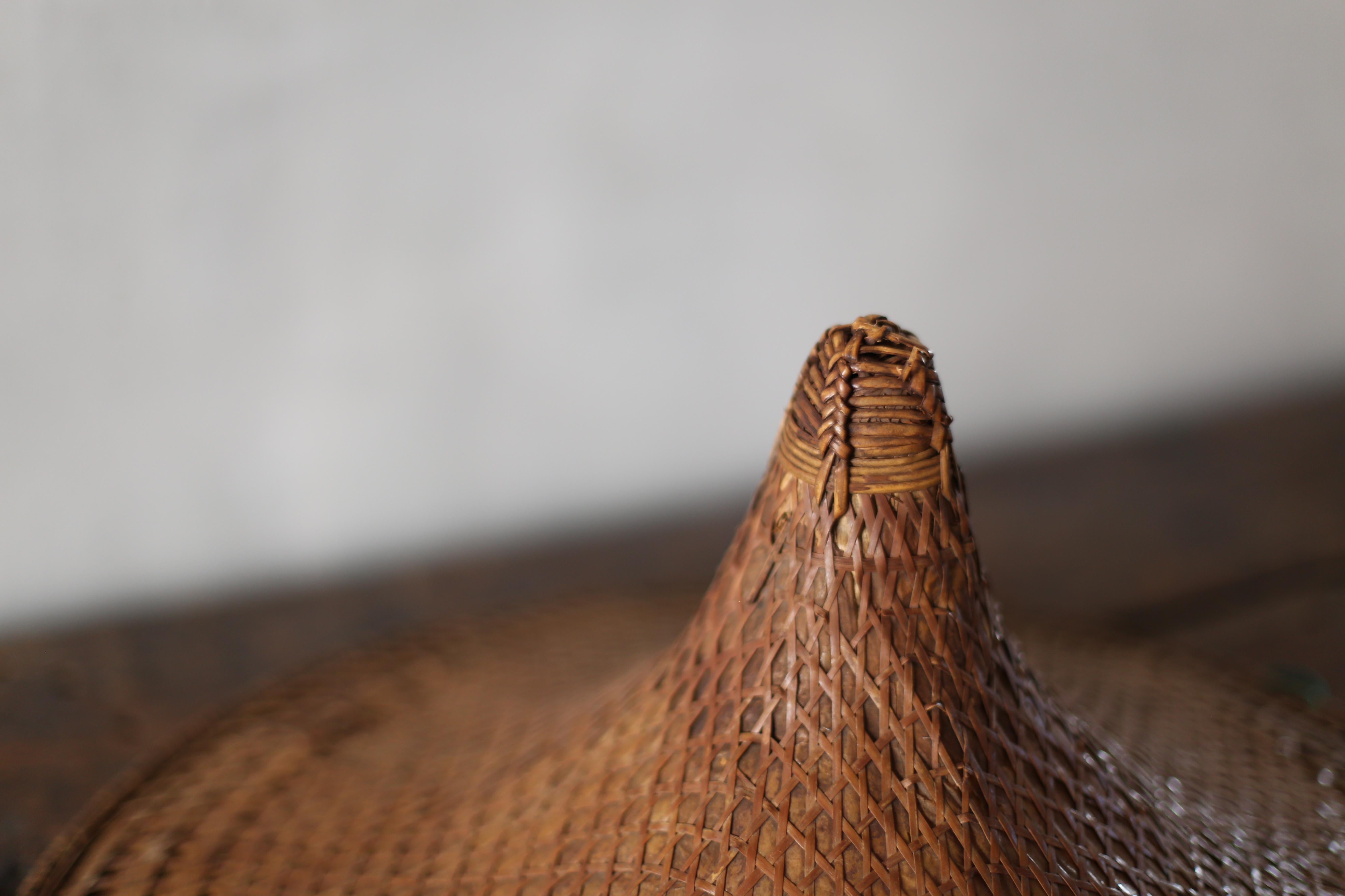 Antiker Strohhut aus Bambus / Wabi Sabi , ausgestellt im Angebot 2