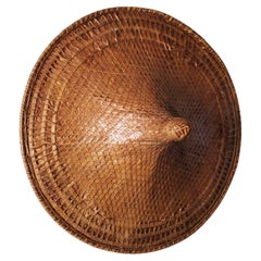 Antique Bamboo Straw Hat / Wabi Sabi , Display