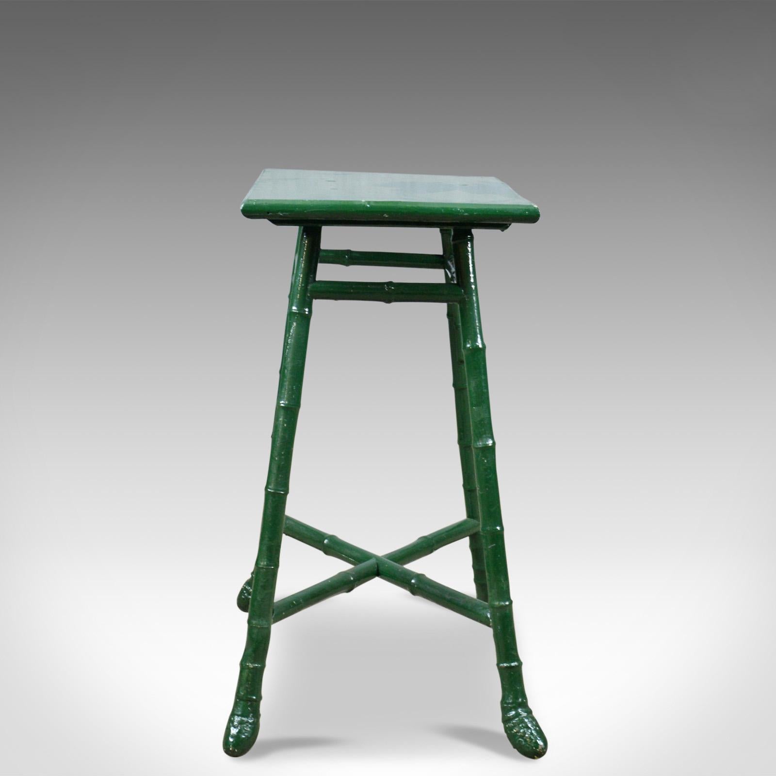 Chinese Antique Bamboo Table, Side Occasional, Oriental, Painted, Victorian, circa 1880