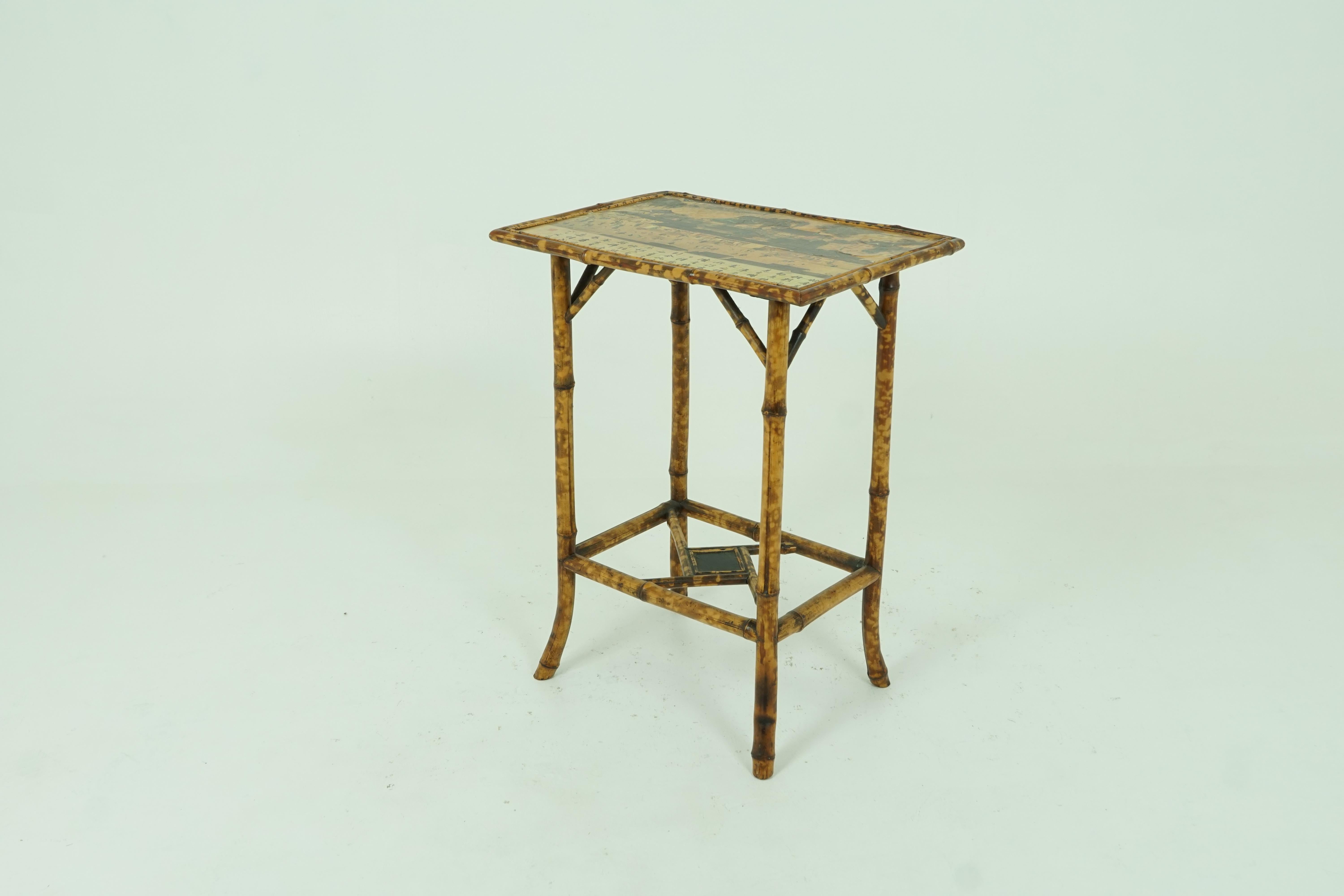 Scottish Antique Bamboo Table, Victorian Two-Tier Oriental Table, Scotland, 1900, B1909