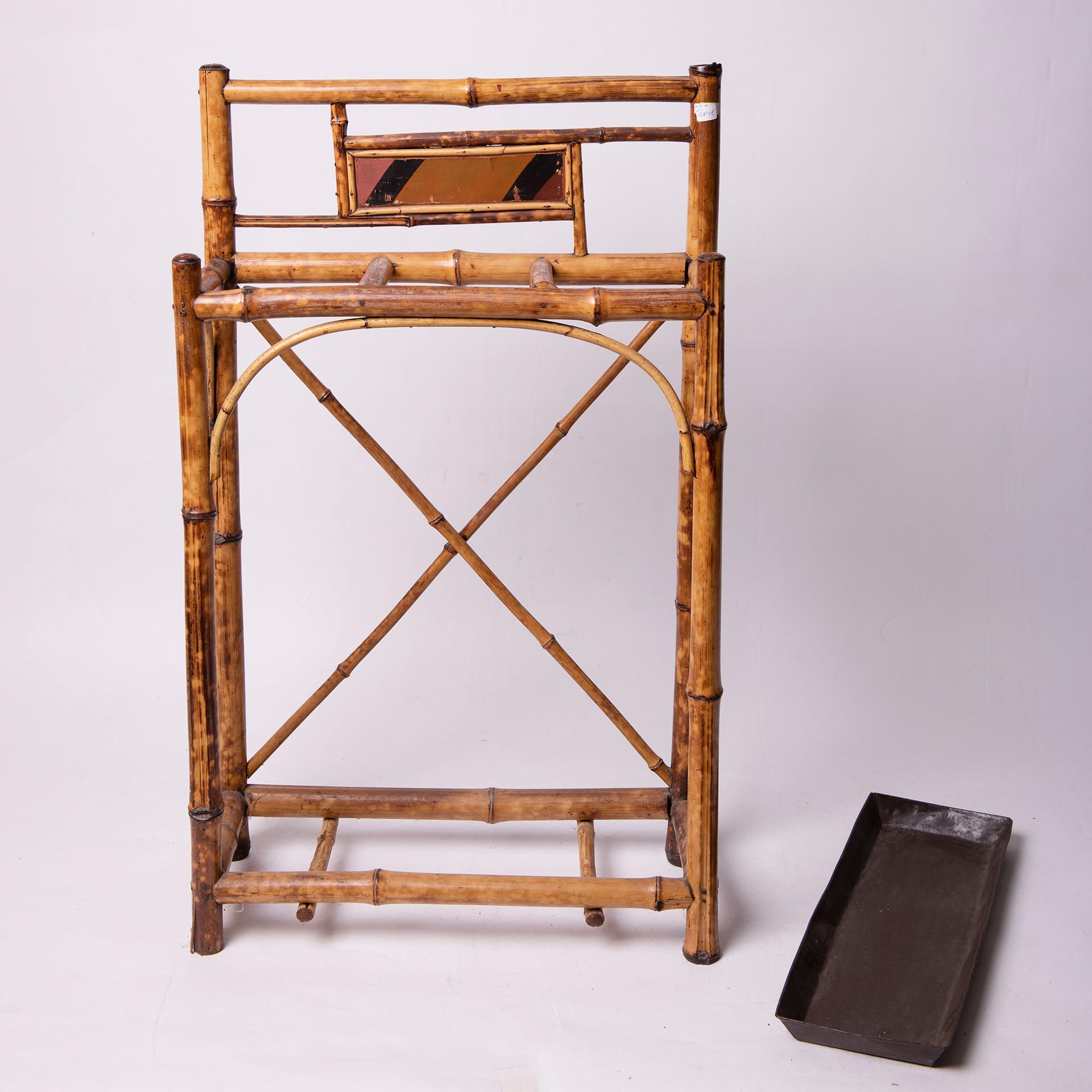 Hand-Crafted Antique Bamboo Umbrella Stand For Sale
