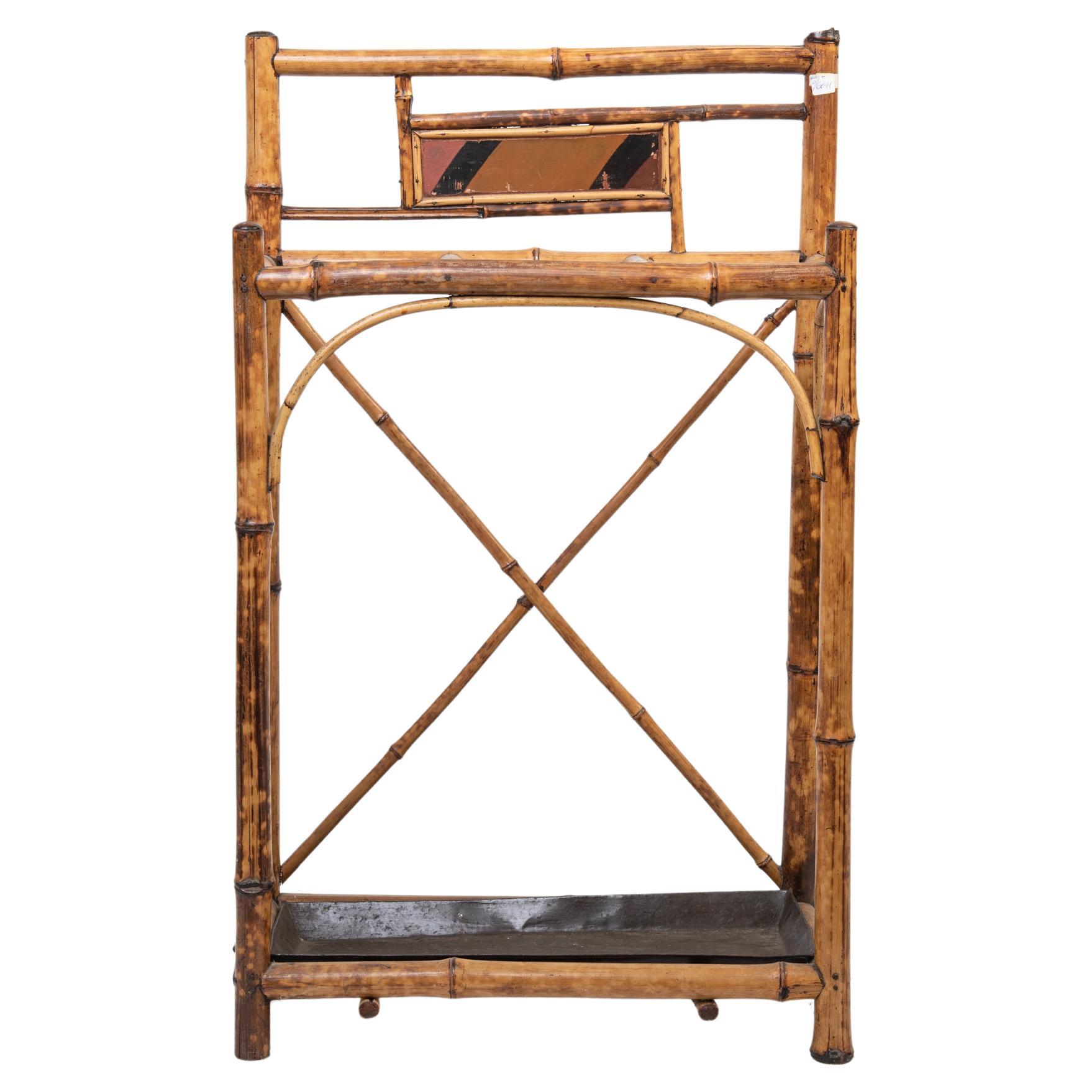 Antique Bamboo Umbrella Stand For Sale