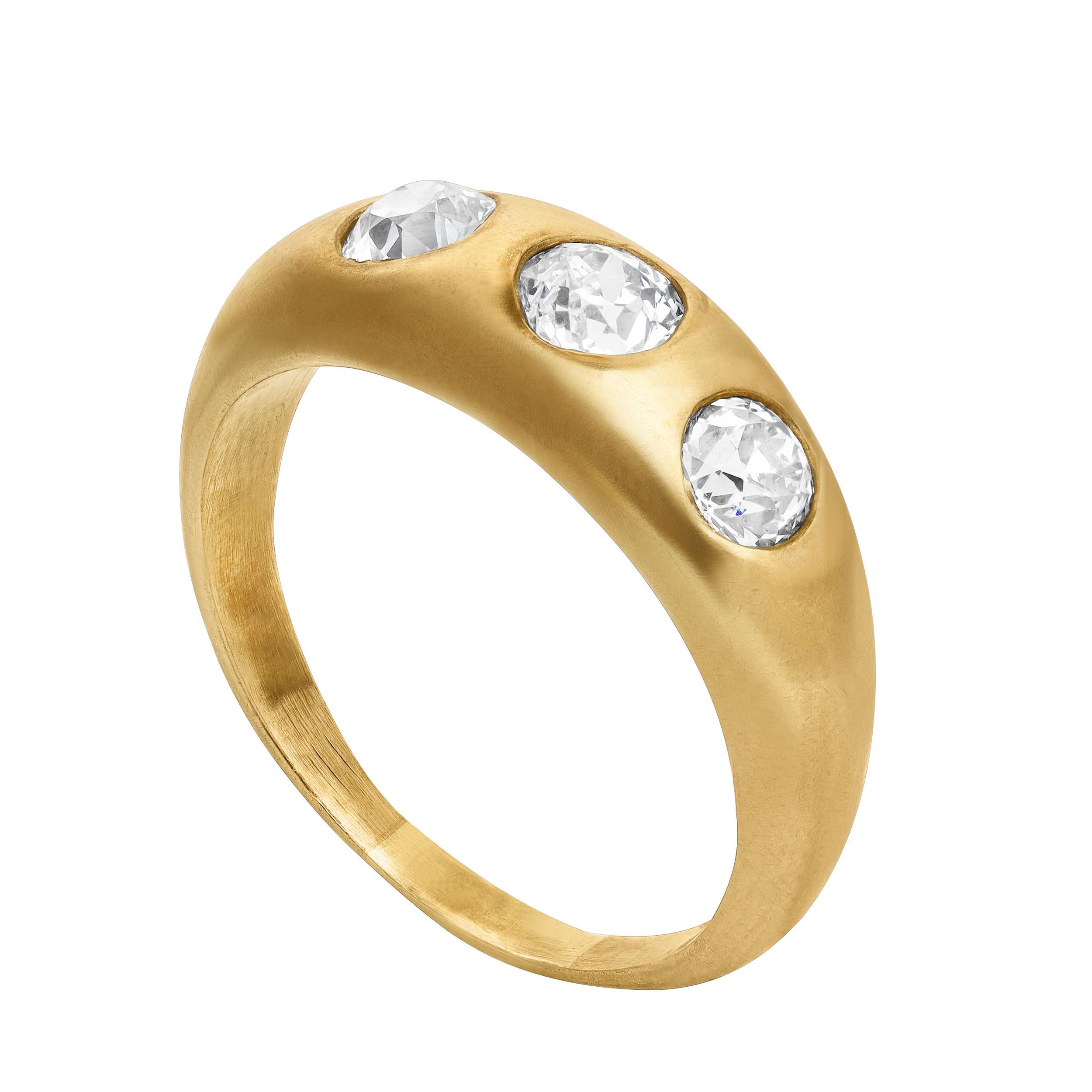 Contemporain Bracelet antique, 1.50 carats, or jaune, taille européenne ancienne en vente