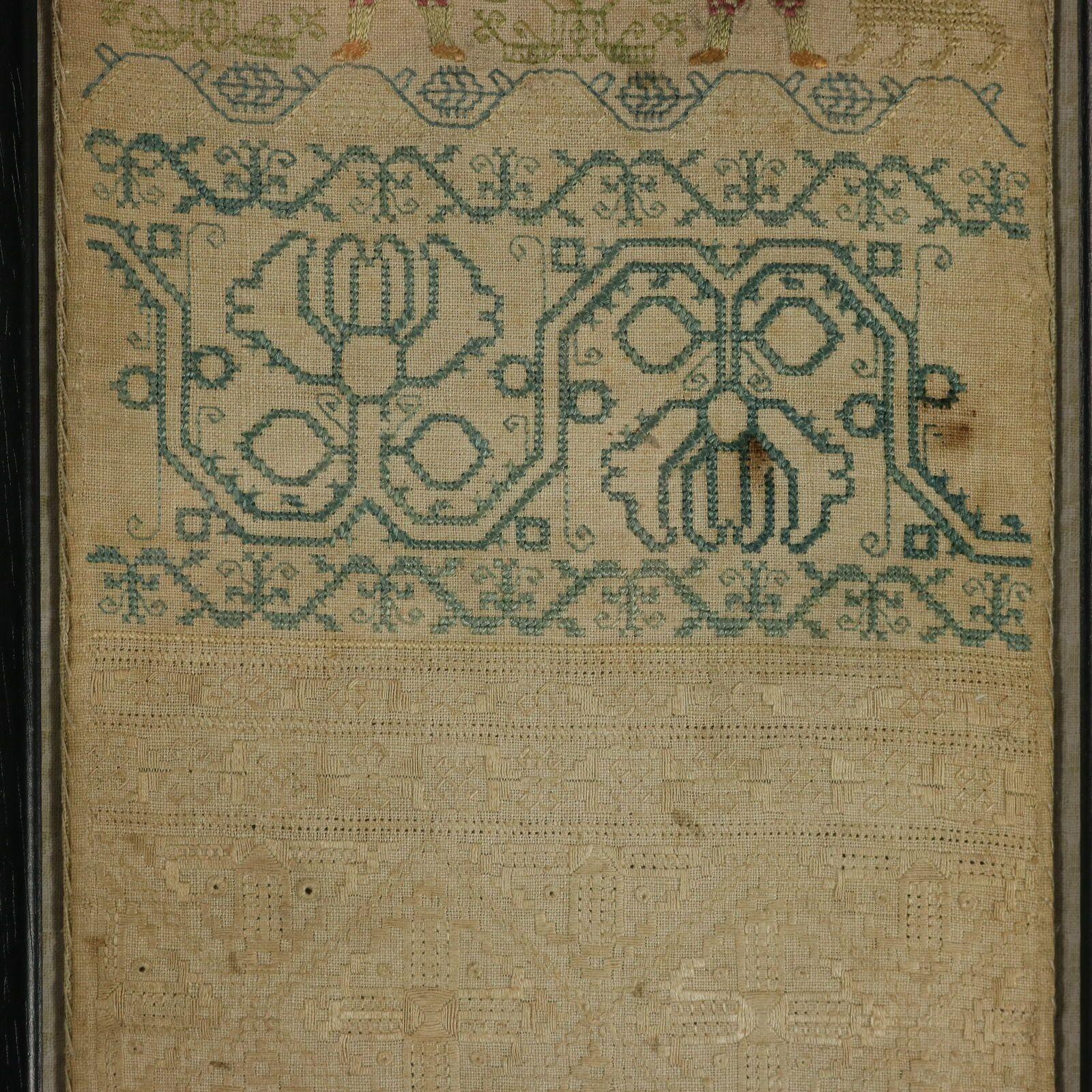 Antikes Bandmustertuch, 1693, von Sarah Maydman im Zustand „Gut“ im Angebot in Chelmsford, Essex