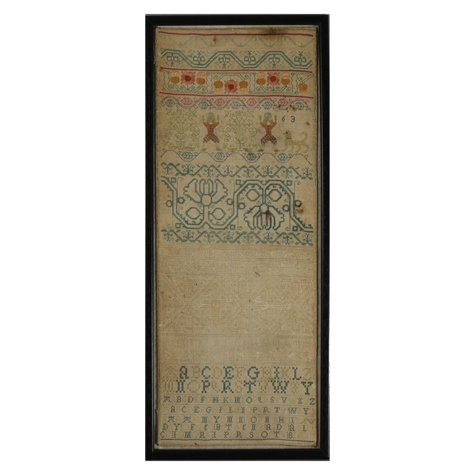 Campionario a bande antico, 1693, di Sarah Maydman