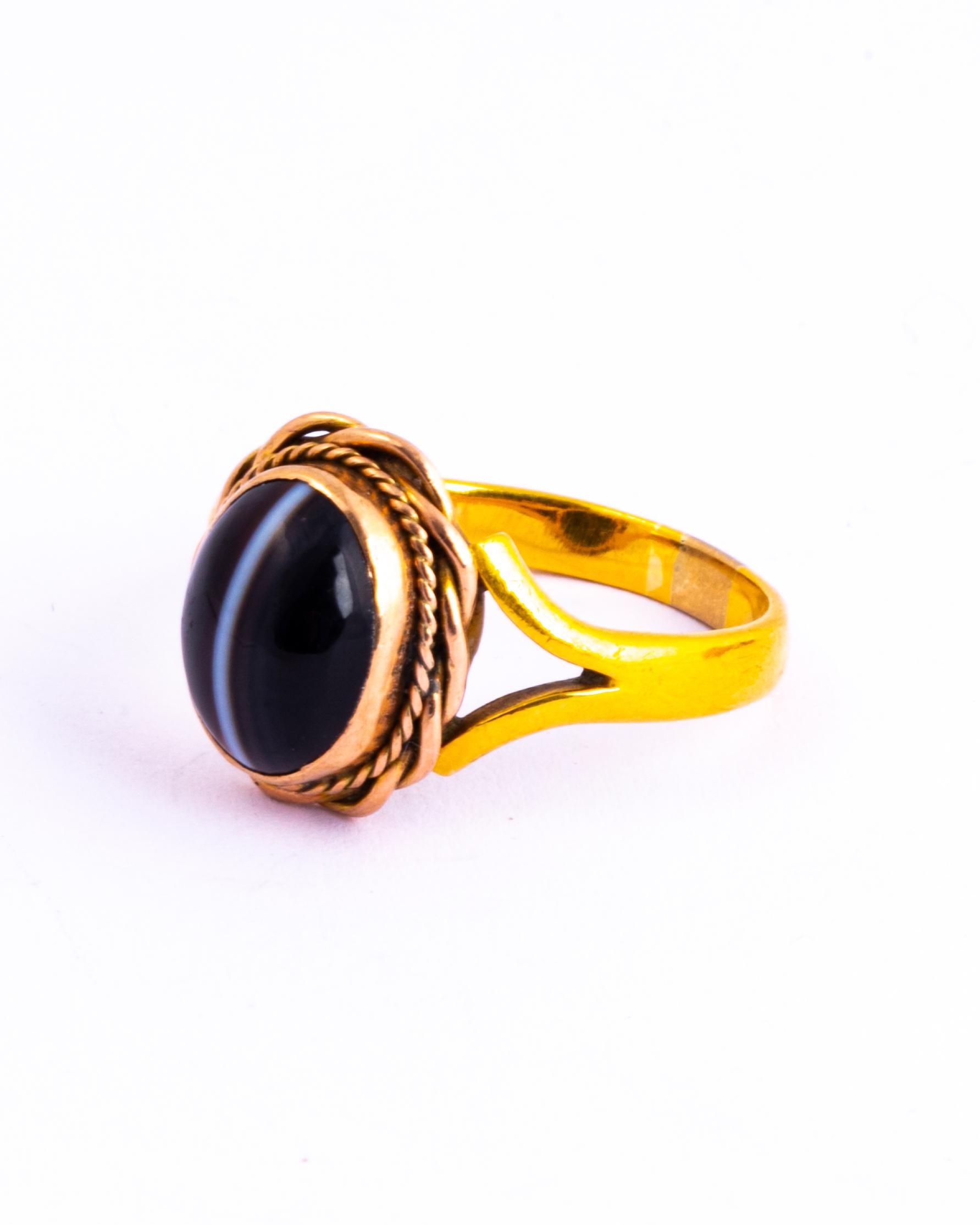 golden agate ring