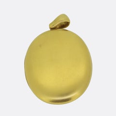 Antique Banded Agate and Diamond Locket Pendant