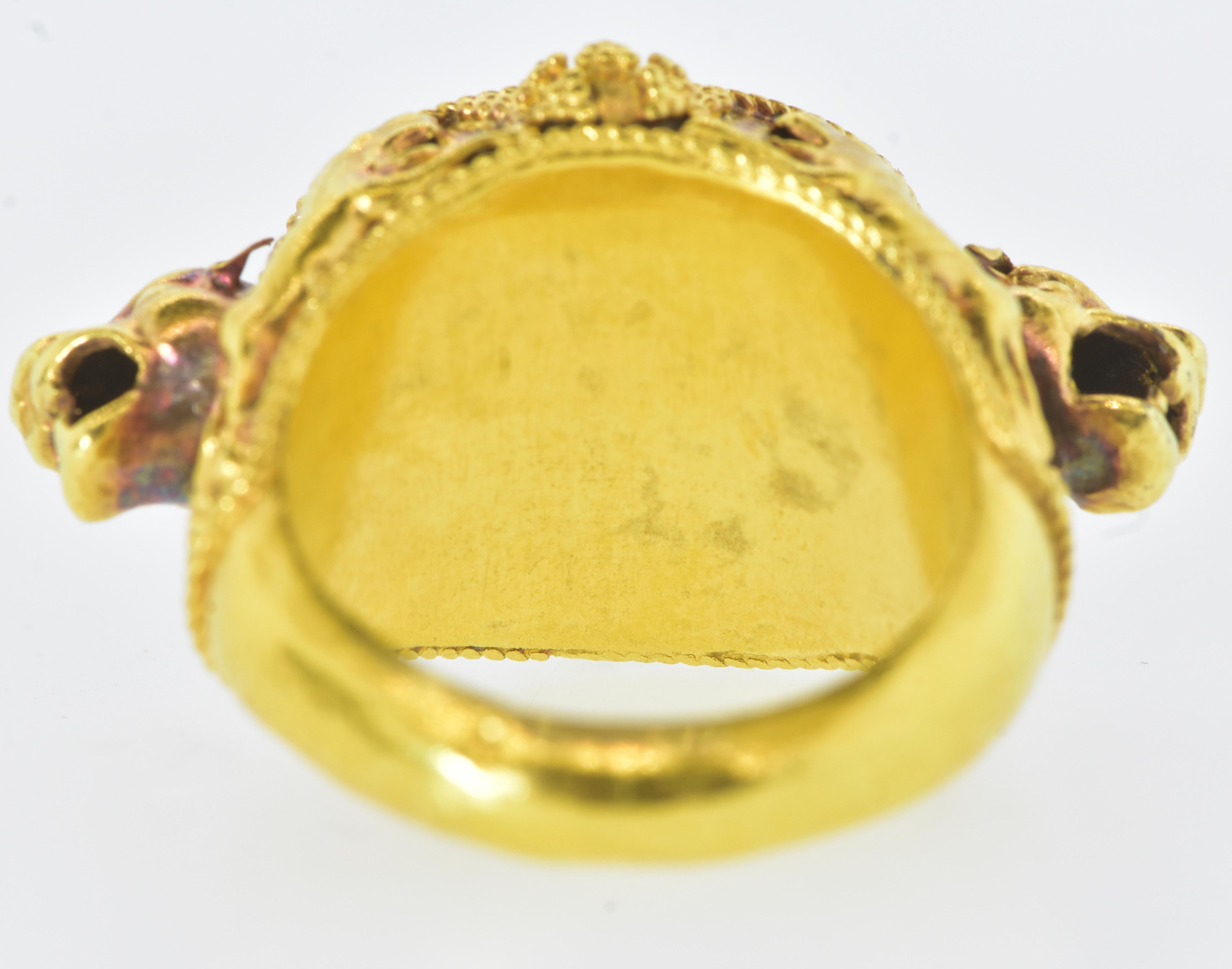 Antique Banded Agate Intaglio Within a Rare 22k Ring, C. 1800 8