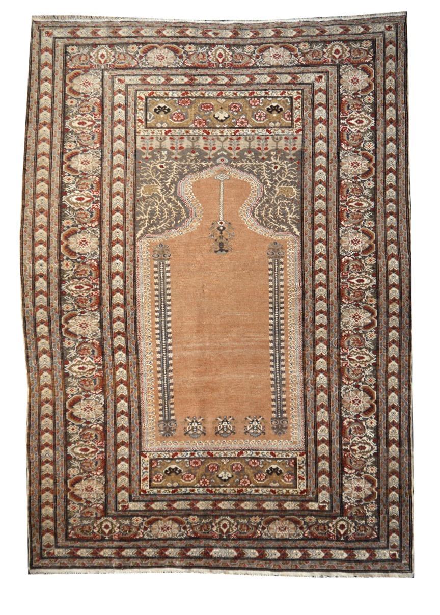Antique Bandirma Prayer Rug Pandirma Turkish Carpet For Sale 10