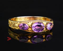 Bracciale antico Ametista naturale Argento massiccio dorato / 21,5 gr