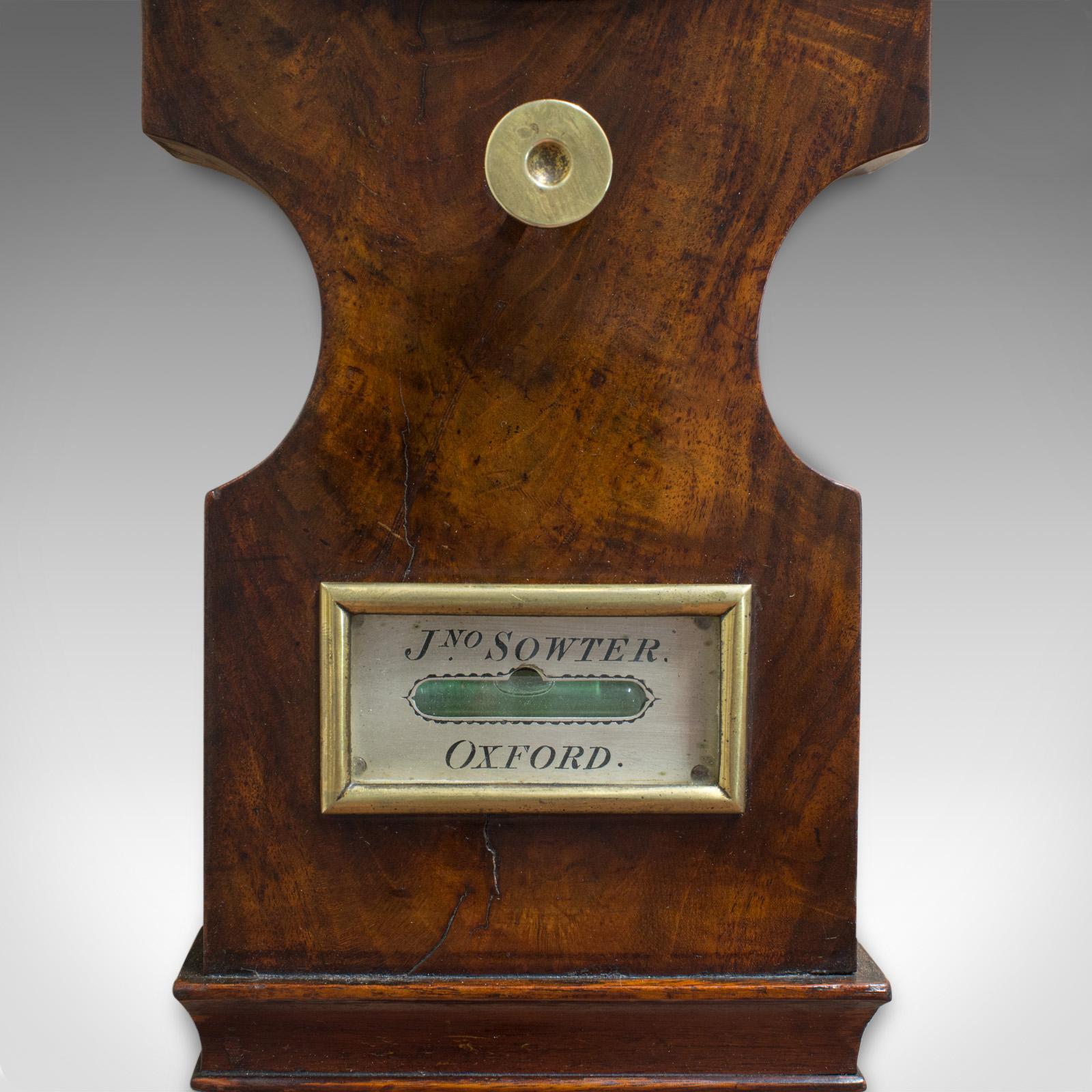 Antique Banjo Barometer, English, Mahogany, John Sowter, Oxford, Victorian 4