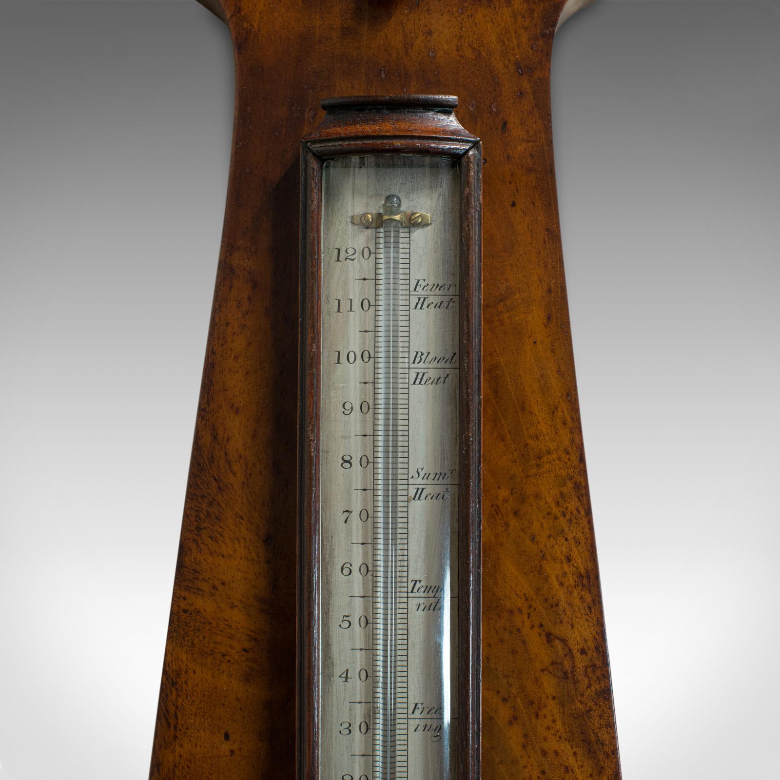 Antique Banjo Barometer, English, Mahogany, John Sowter, Oxford, Victorian In Good Condition In Hele, Devon, GB