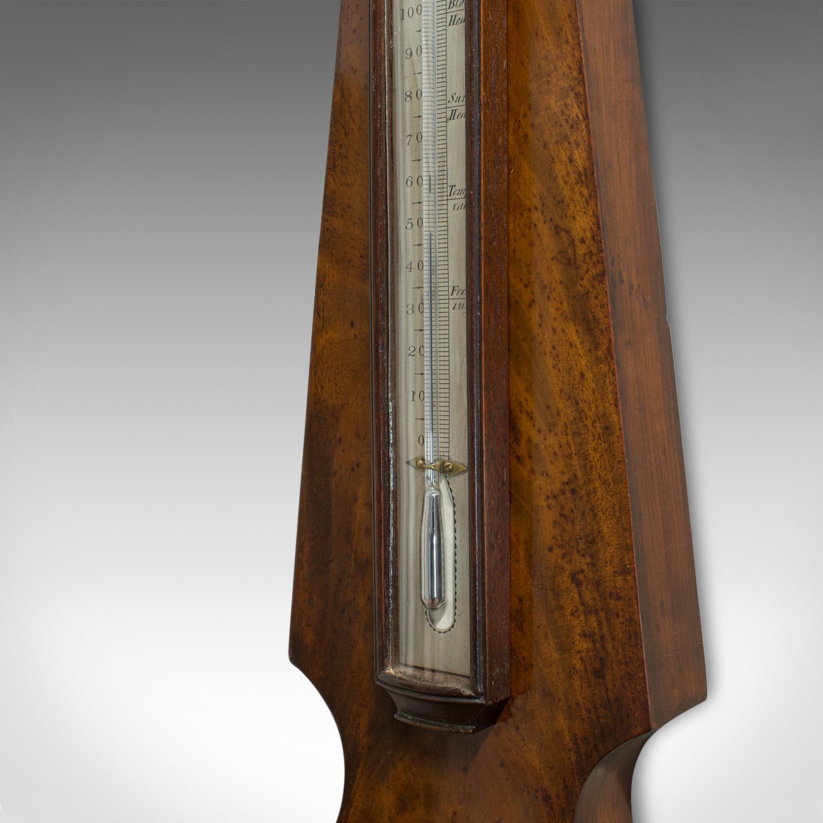 19th Century Antique Banjo Barometer, English, Mahogany, John Sowter, Oxford, Victorian