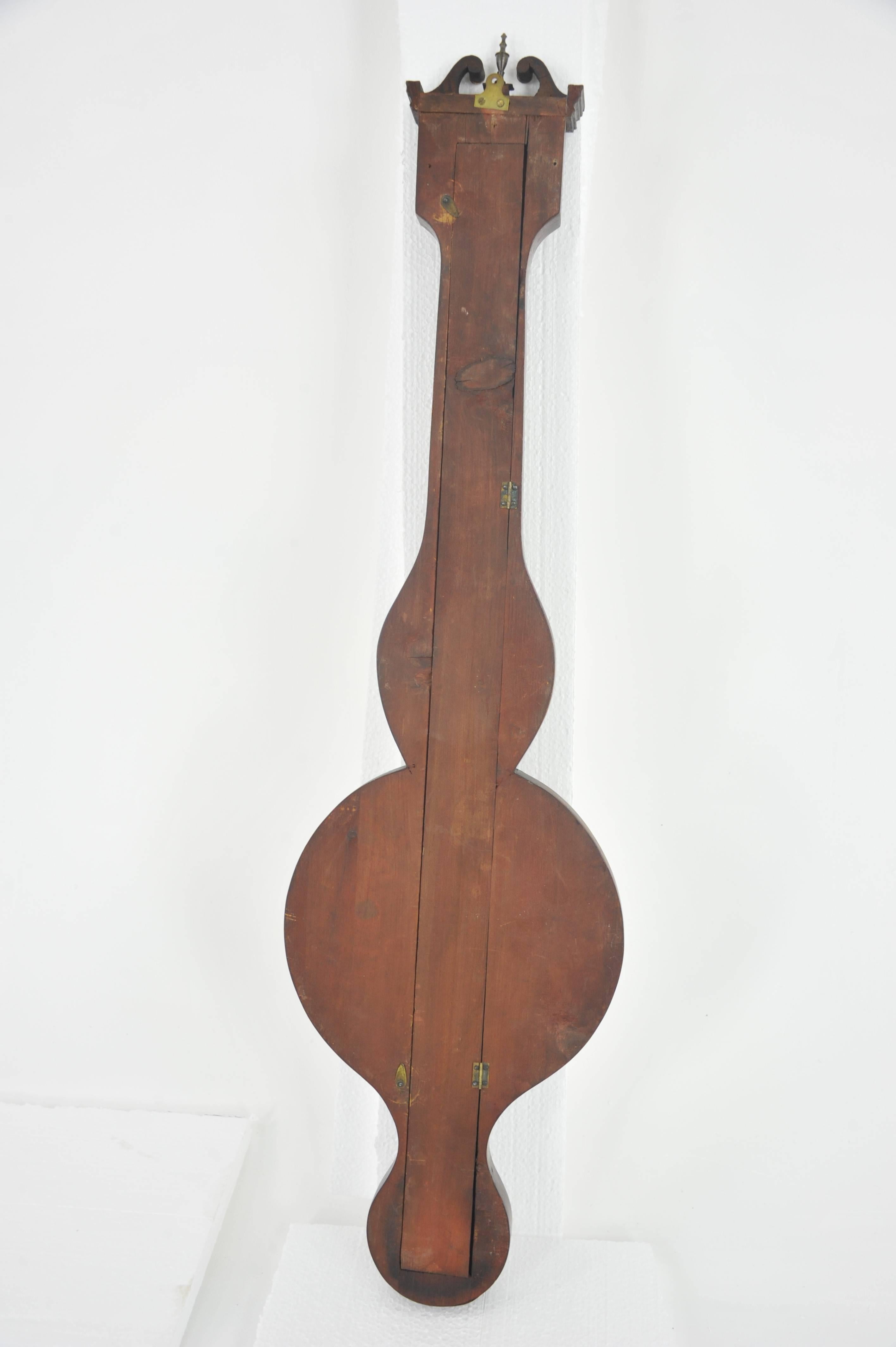 Antique Banjo Barometer, Decorative Barometer, Georgian Mahogany, Scotland 4