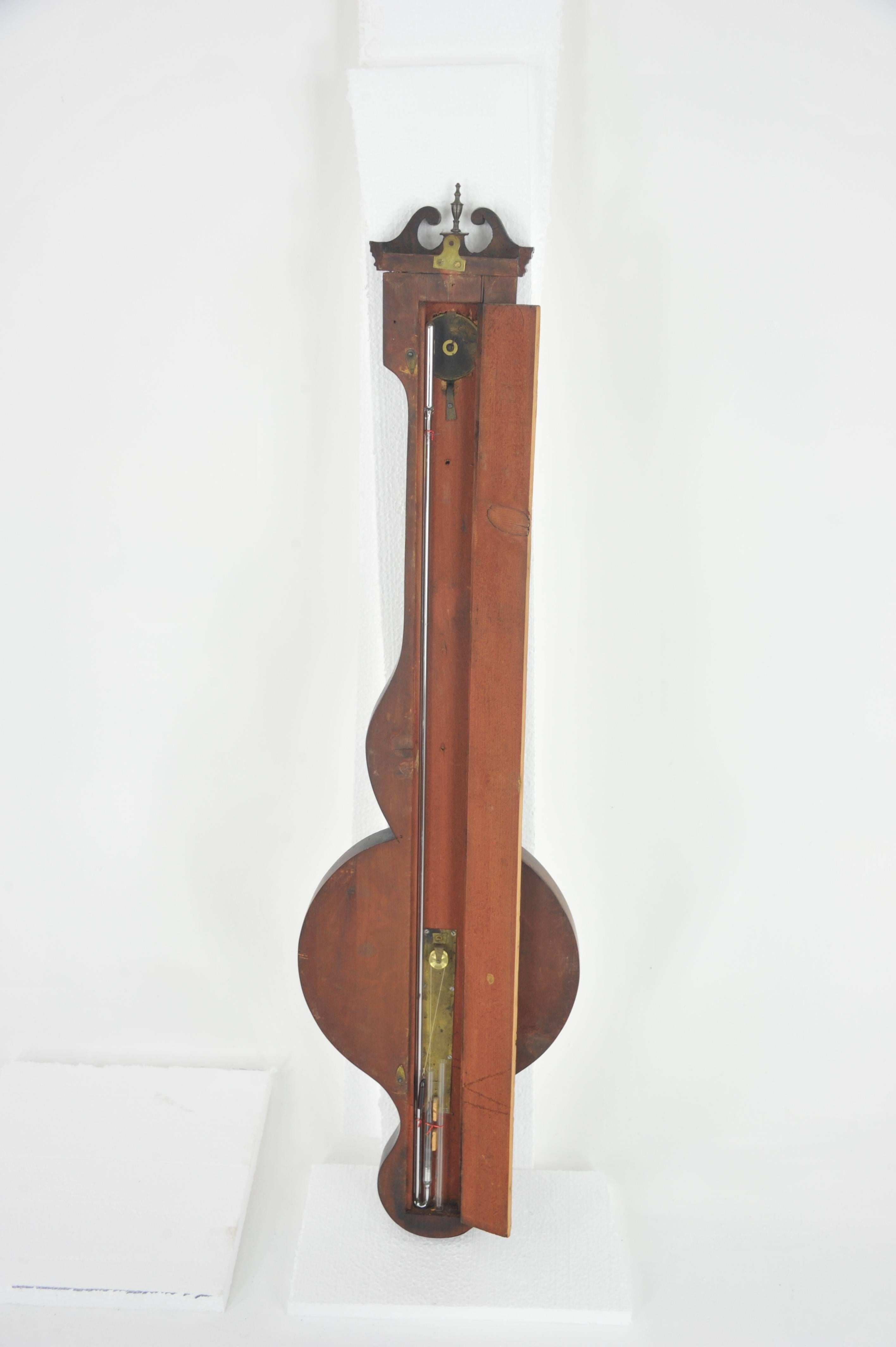 Antique Banjo Barometer, Decorative Barometer, Georgian Mahogany, Scotland 5