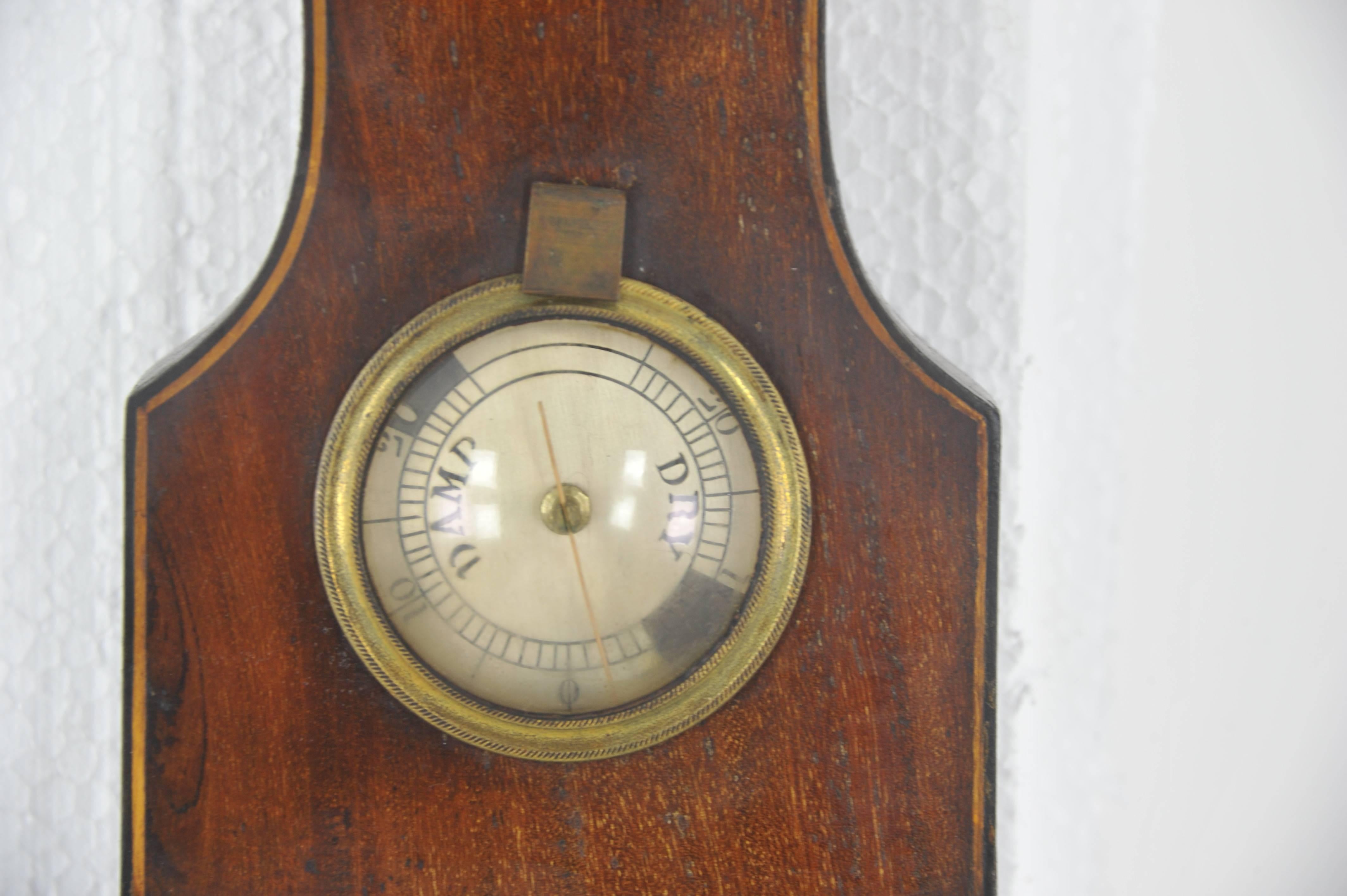 Scottish Antique Banjo Barometer, Decorative Barometer, Georgian Mahogany, Scotland