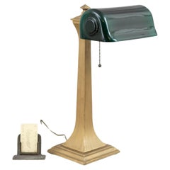 Antique Banker's Desk Lamp by Verdelite, Original Green Shade, ca. 1917