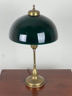 Ancienne lampe de bureau à abat-jour vert Emeralite C. Début du 20e siècle