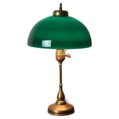 Antique Bankers Green Shade Emeralite Style Desk Lamp c. Early 20th Century