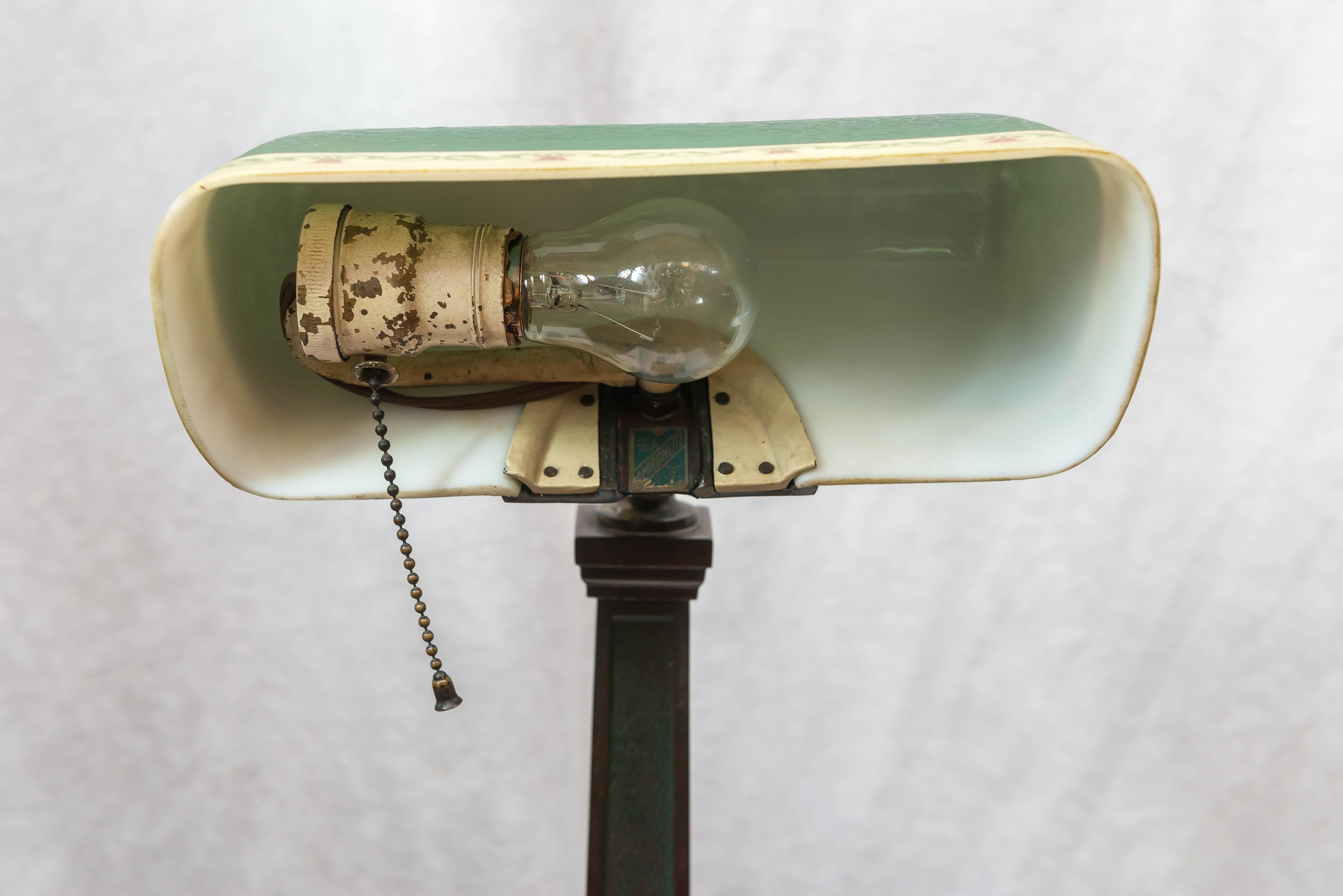 antique bankers lamp
