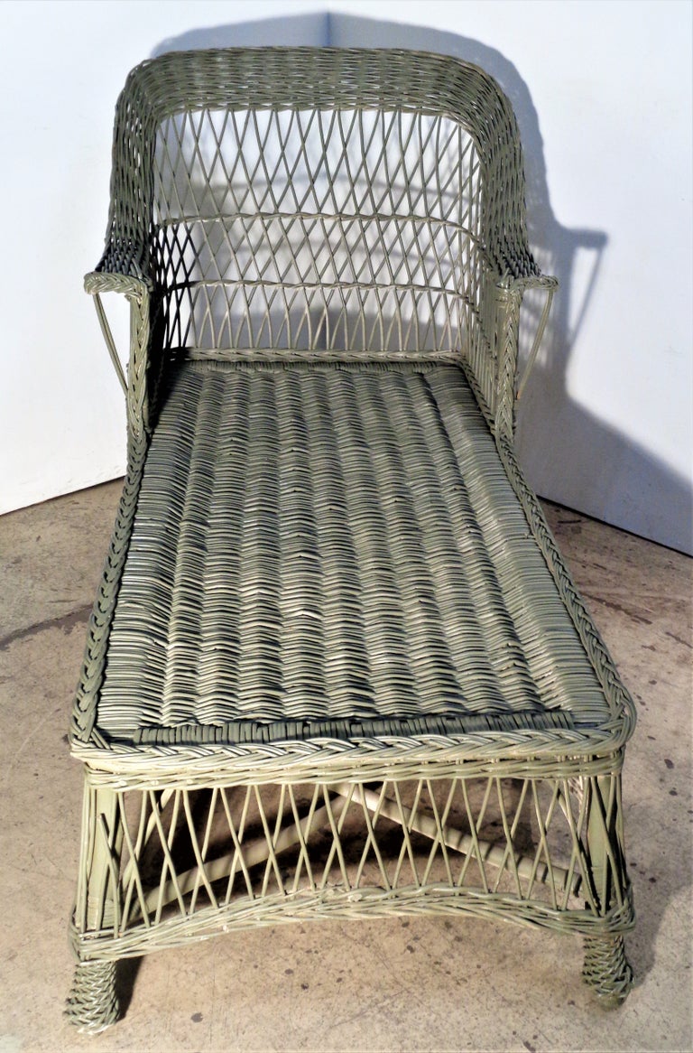 Antique Bar Harbor Wicker Willow Chaise Lounge at 1stDibs