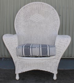 Antique Bar Harbor Wicker Fan Back Chair