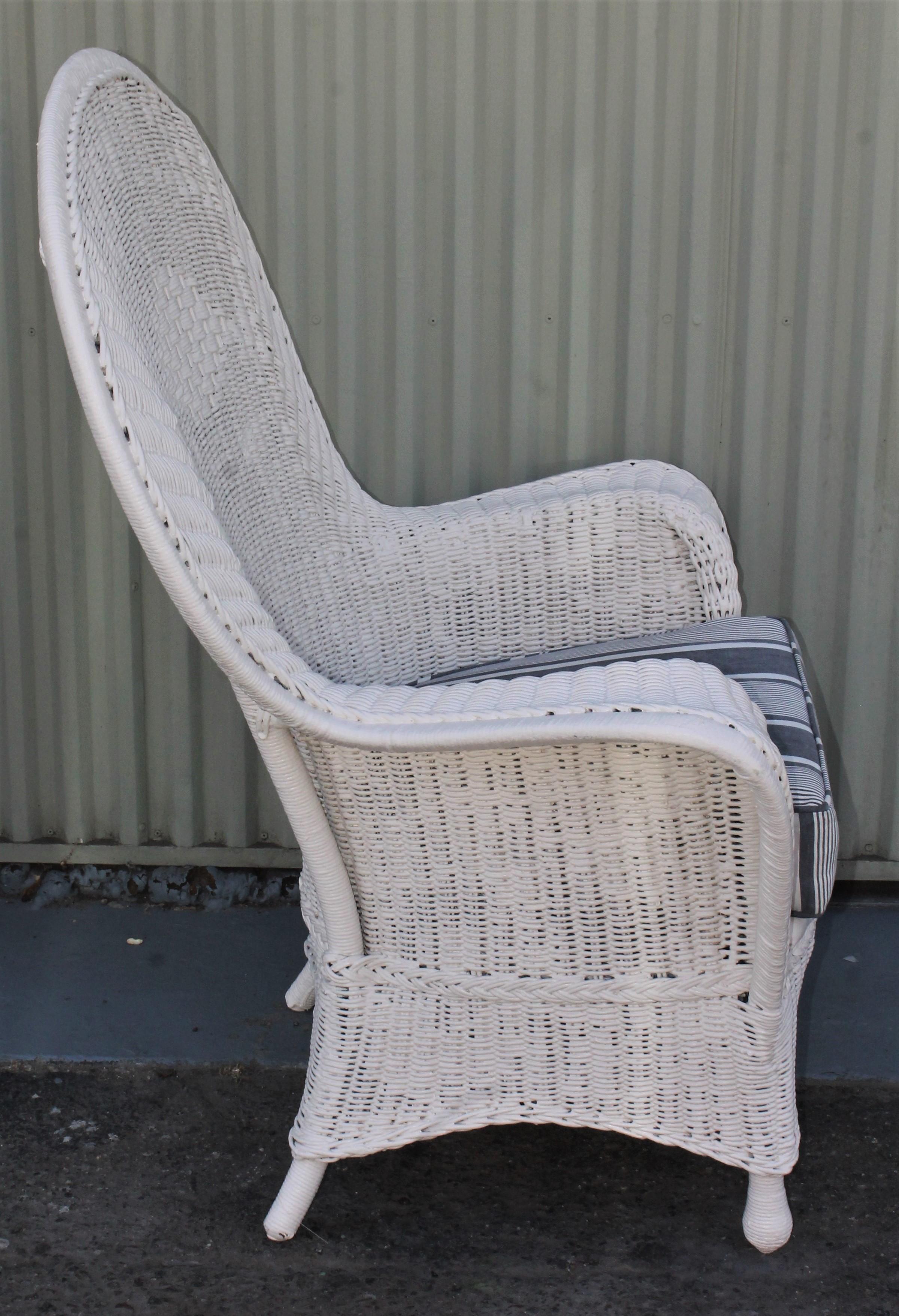 wicker fan back chair for sale