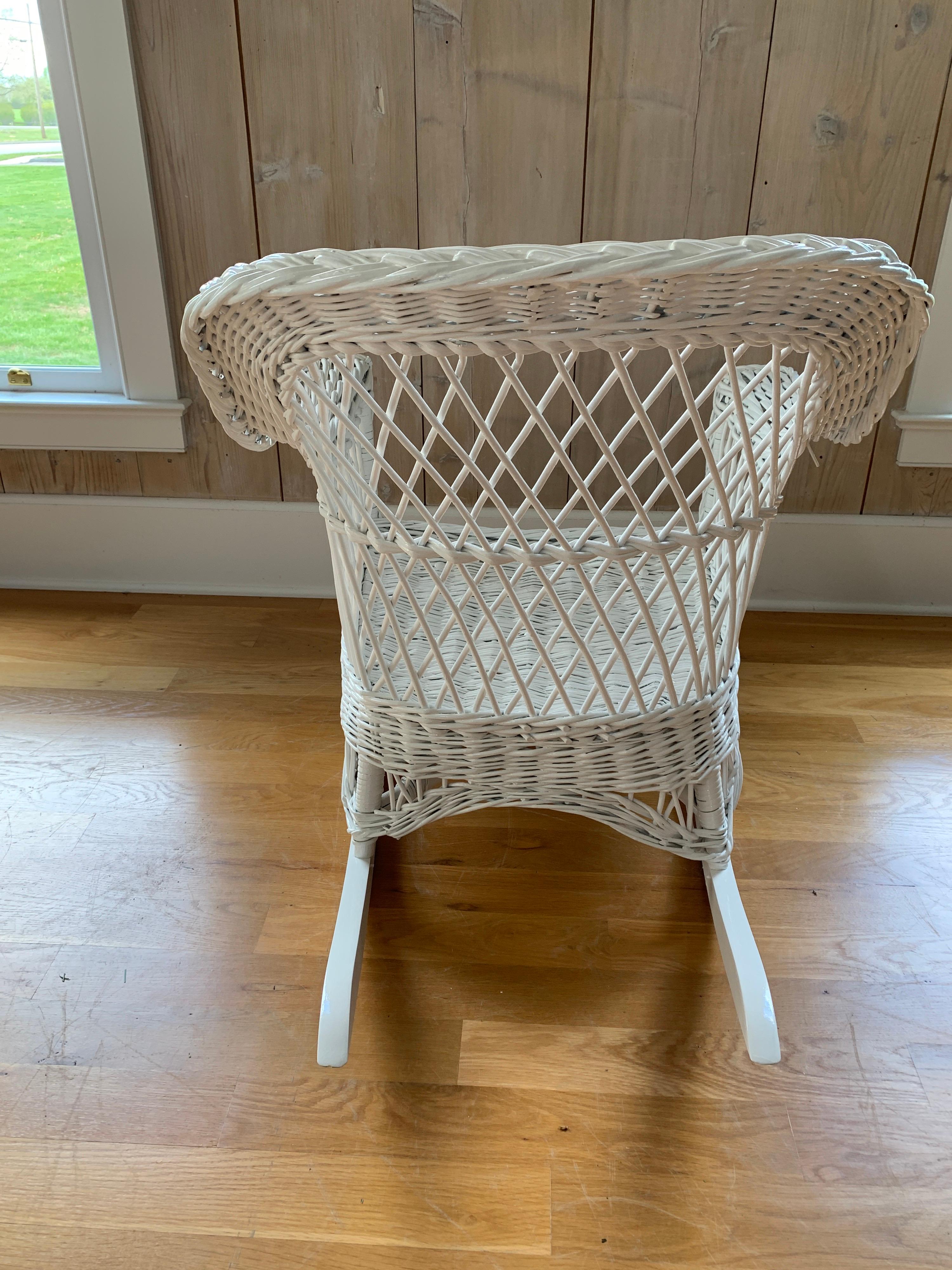 American Antique Bar Harbor Wicker Rocker For Sale