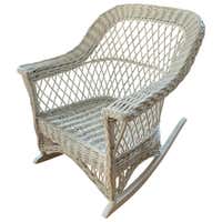 Superb Henry Link Rocker Vintage Wicker with Scalamandre Cushion at 1stDibs