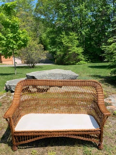 Antique Bar Harbor Wicker Sofa