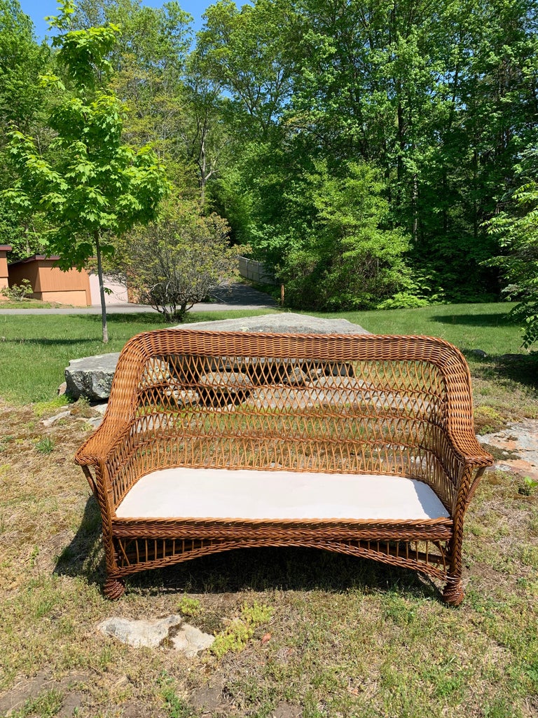 Antique Bar Harbor Wicker Sofa at 1stDibs