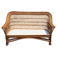 Antique Bar Harbor Wicker Sofa