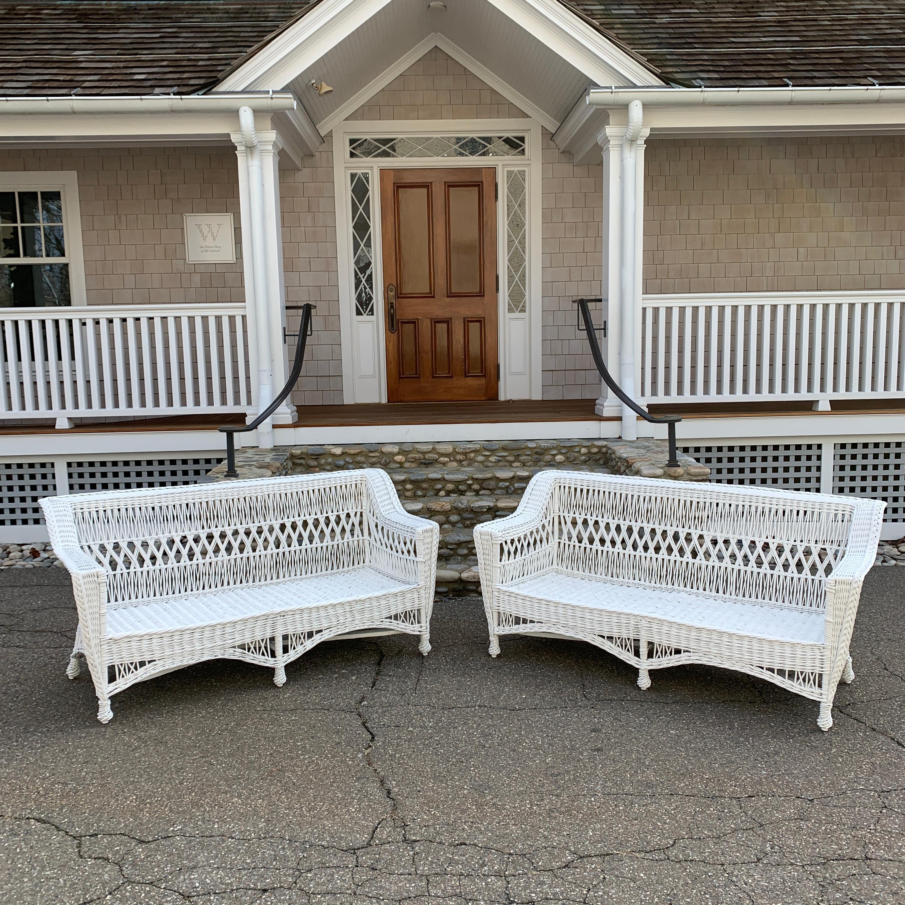 Antique Bar Harbor Willow Sofas For Sale 3