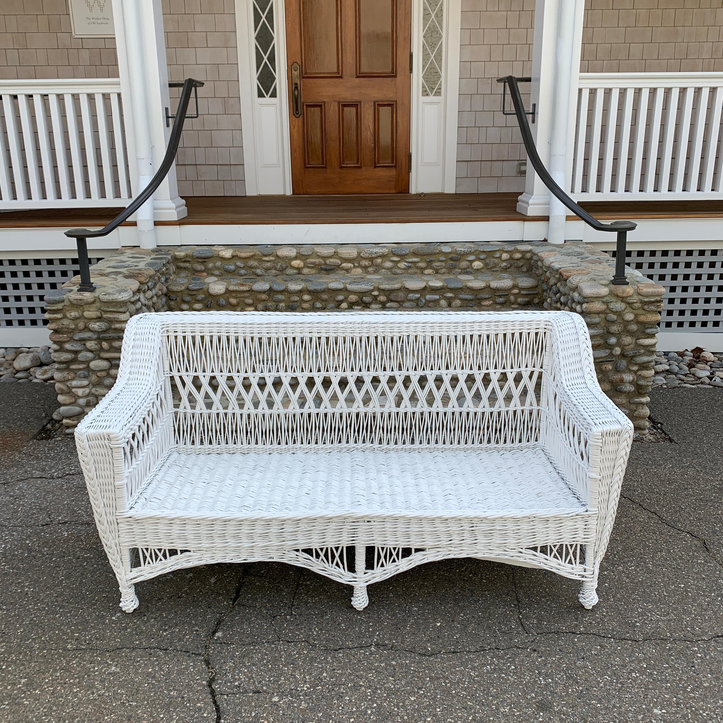 American Antique Bar Harbor Willow Sofas For Sale