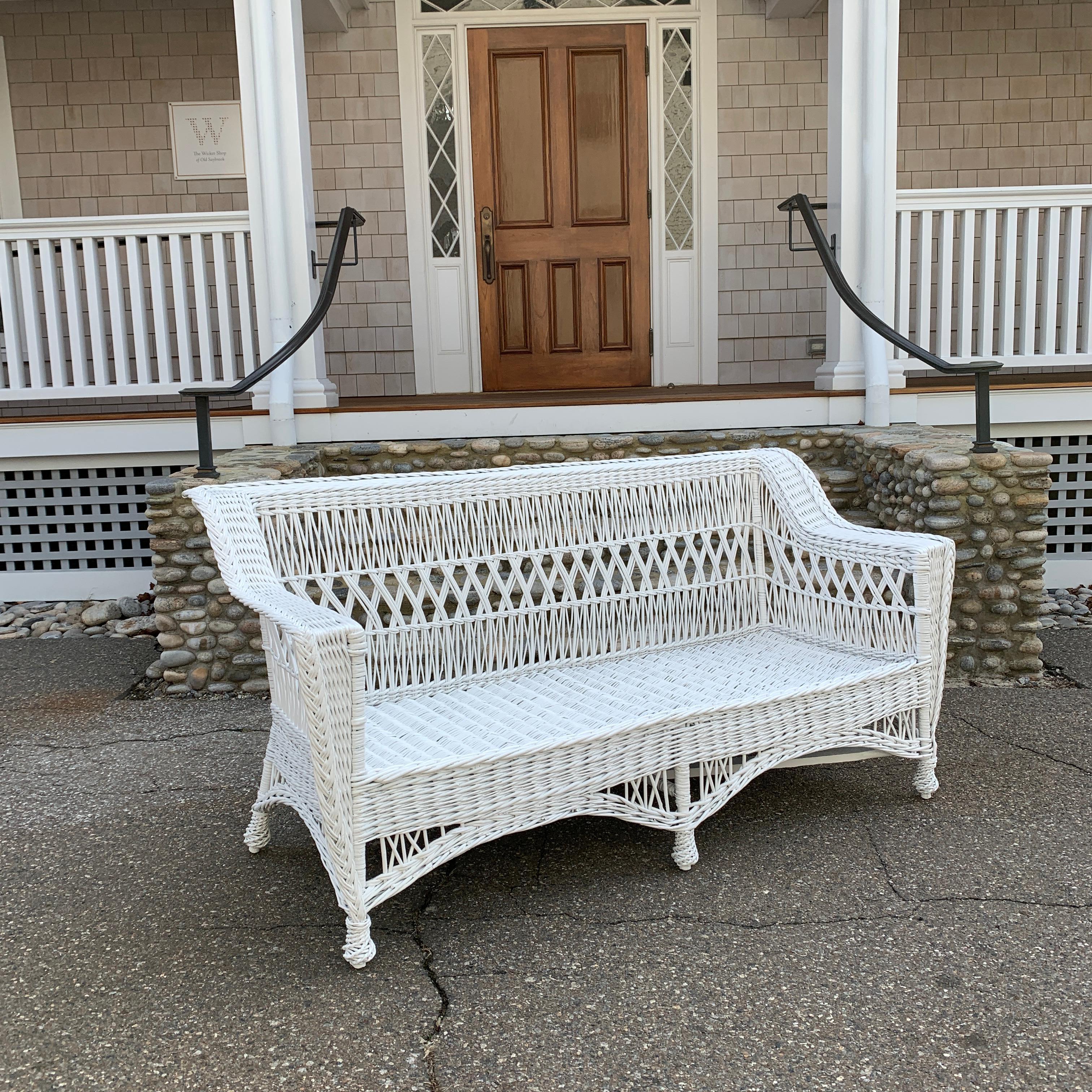 Hand-Woven Antique Bar Harbor Willow Sofas For Sale
