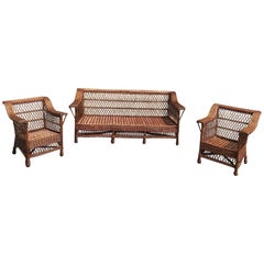 Antique Bar Harbor Willow Wicker Set