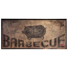 Antique Barbecue Sign Antique Barbecue Sign