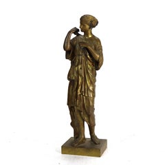 Antique Barbedienne Classical Grand Tour Bronze Sculpture Of Diana c1890