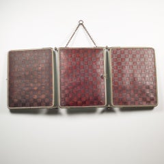 Antique Barber's Nickel Tri-Fold Shaving Mirror, circa 1900-1920