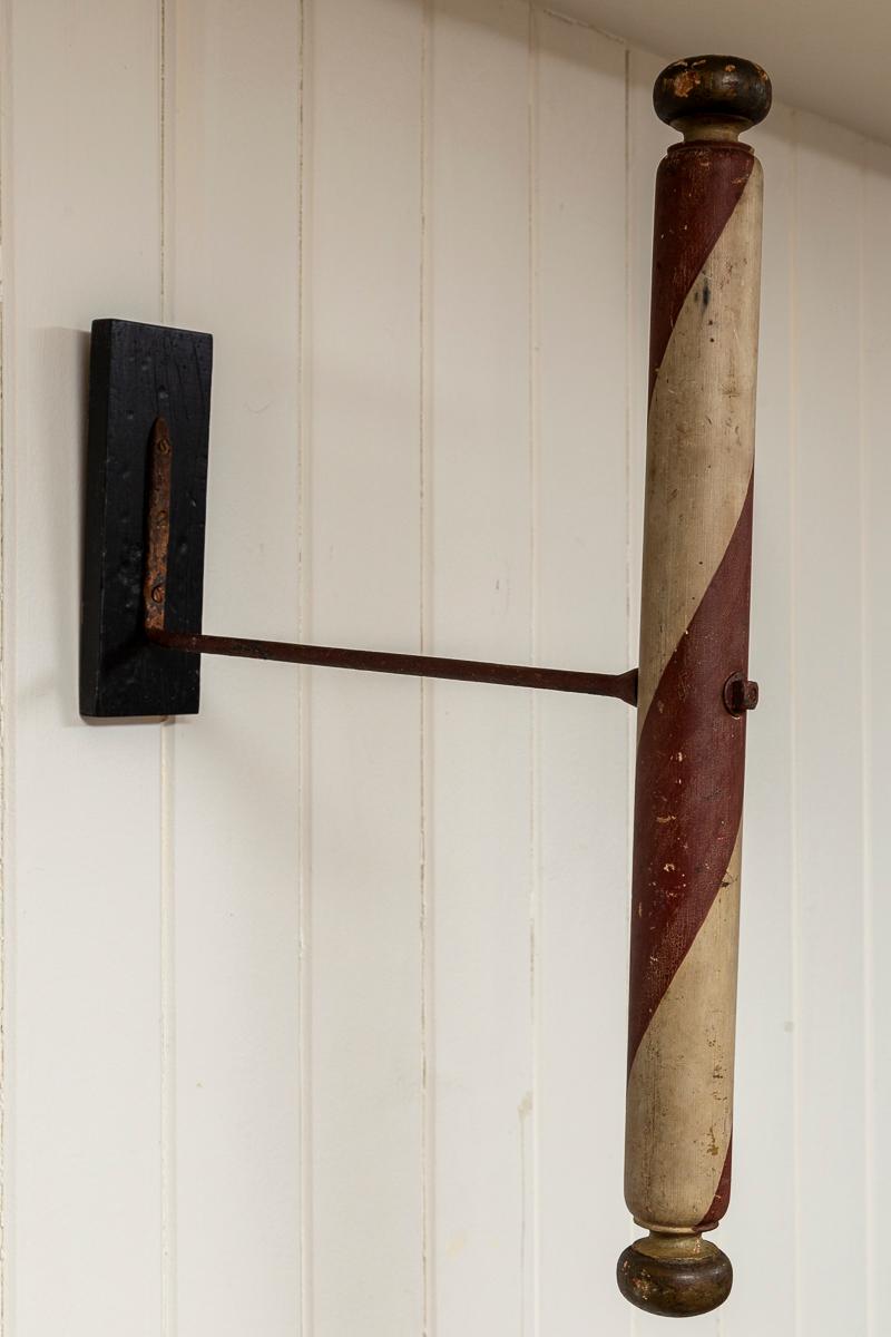 Folk Art Antique Barber's Pole Trade Sign, late 19th Century