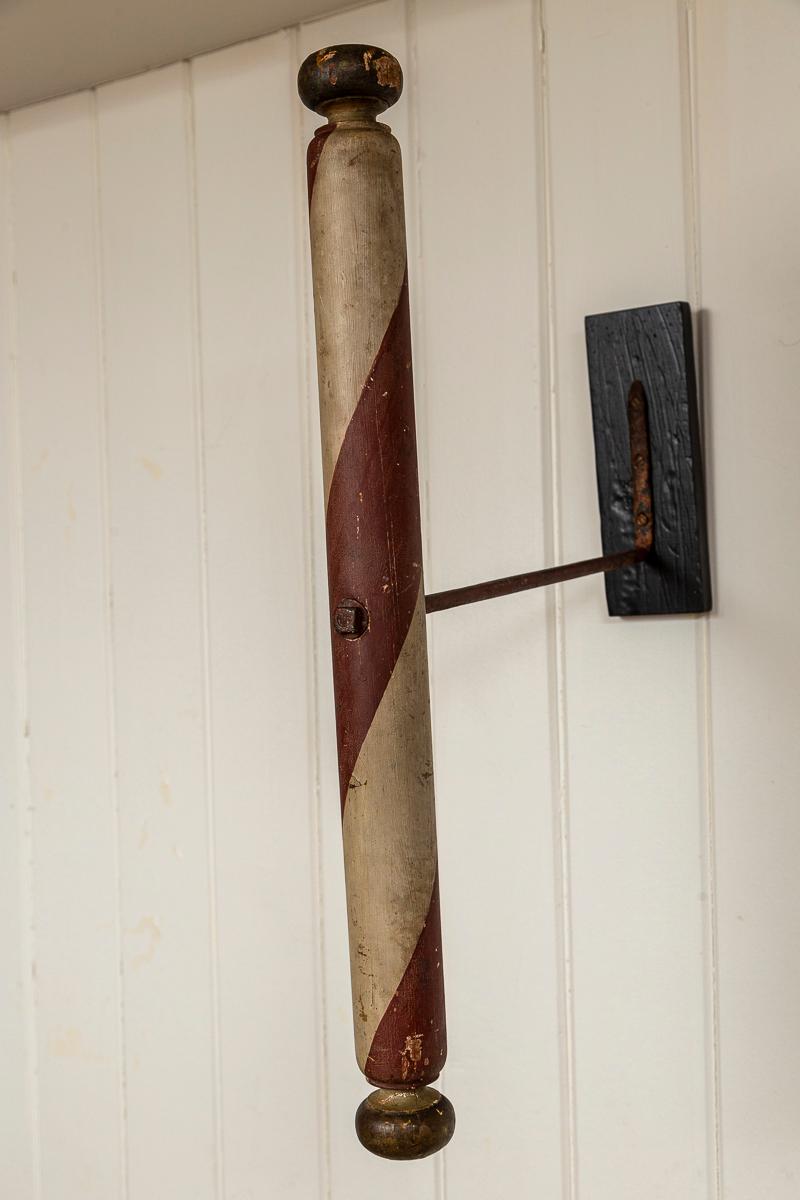 Antique Barber's Pole Trade Sign, late 19th Century In Good Condition In Chappaqua, NY