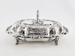 Antique Barker Bros. Silver Plated Covered Entree Server with Floral Decoration