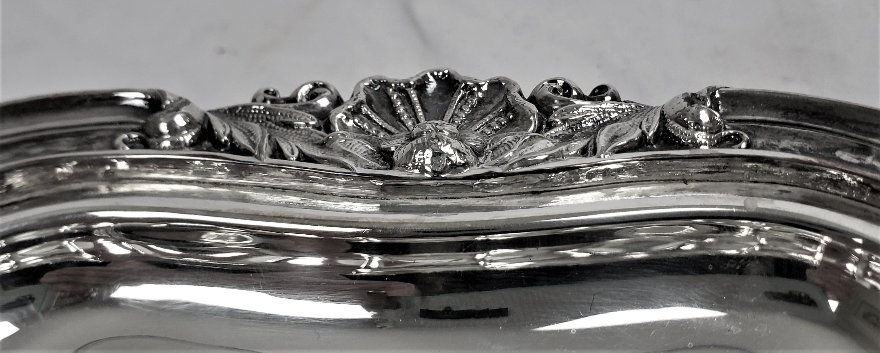 Antique Barker-Ellis Silver Plated Covered Entree Server with Floral Decoration For Sale 5